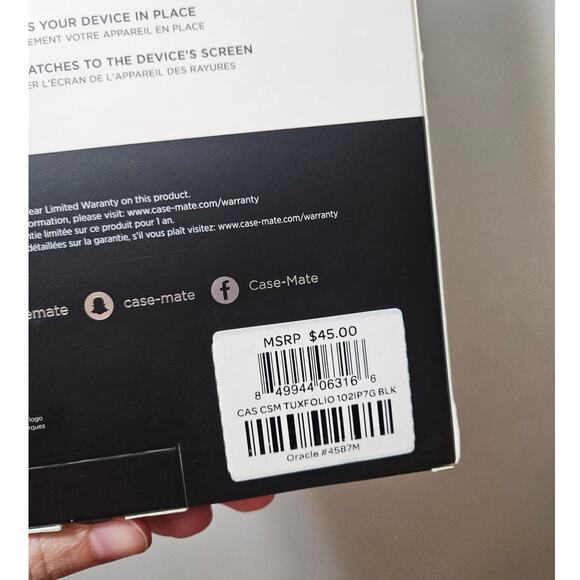 CaseMate Tuxedo Folio ~ Black Folio Case with Dual Stand 10.2" iPad (7th gen) - Picture 3 of 8